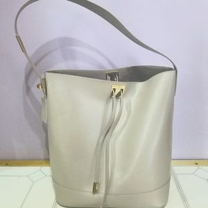 Danier Grey Leather Bucket Purse